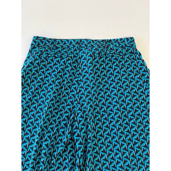 Diane Von Fursternburg Wide Leg Geometric Pants Size 8 Artsy Casual 100% Silk - Picture 13 of 16
